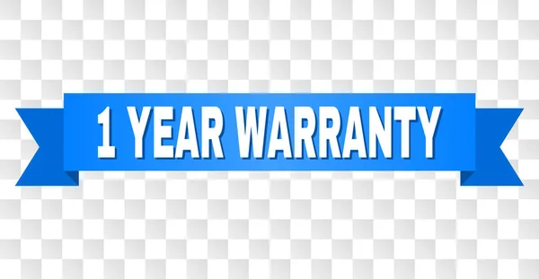 Blue Stripe with 1 YEAR WARRANTY Text — Stock Vector