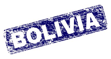 Yuvarlatılmış dikdörtgen damga grunge Bolivya çerçeveli