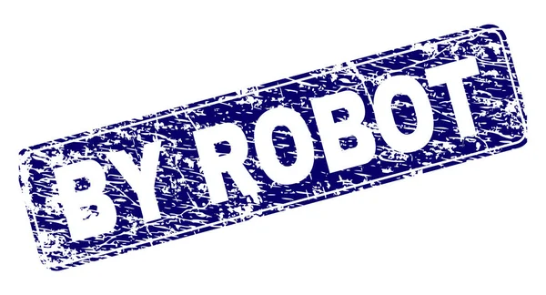 Γδαρμένο από ρομπότ πλαισιωμένο στρογγυλεμένο ορθογώνιο σφραγίδα — Διανυσματικό Αρχείο