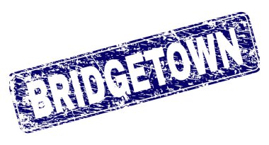 Yuvarlatılmış dikdörtgen damga grunge Bridgetown çerçeveli