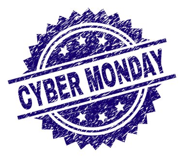 Grunge Cyber Pazartesi damga mühür dokulu