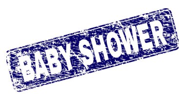 Yuvarlatılmış dikdörtgen damga çizilmiş bebek duş çerçeveli