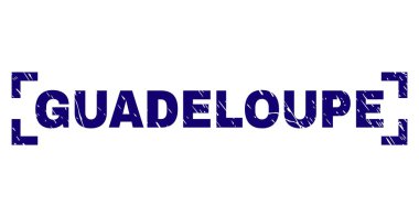 Grunge Guadeloupe damga mühür köşeler arasında dokulu