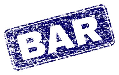 Yuvarlatılmış dikdörtgen damga grunge Bar çerçeveli