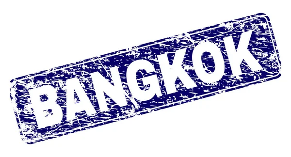 Zerkratzte Bangkok gerahmte abgerundete Rechteckmarke — Stockvektor