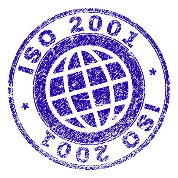 Porysowany teksturowanej Iso 2001 pieczęć pieczęć — Wektor stockowy