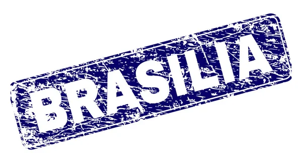 Grunge BRASILIA Francobollo rettangolo arrotondato incorniciato — Vettoriale Stock