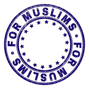 Grunge Müslümanlar için yuvarlak damga mühür dokulu.