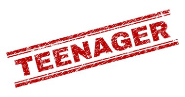 Dokulu genç damga mühür çizik