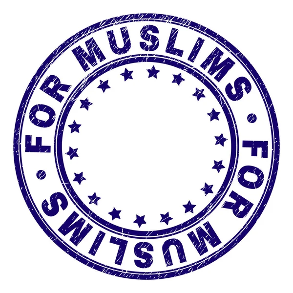 Grunge texturiert für Muslime rundes Stempelsiegel — Stockvektor