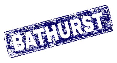 Yuvarlatılmış dikdörtgen damga grunge Bathurst çerçeveli