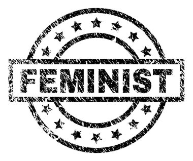 Dokulu Feminist damga mühür çizik