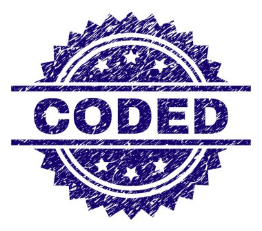 Dokulu kodlanmış damga mühür çizik