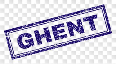 Grunge Ghent dikdörtgen damgası
