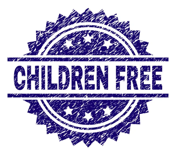 Grunge Textured CHILDREN FREE Stamp Seal — Stock Vector