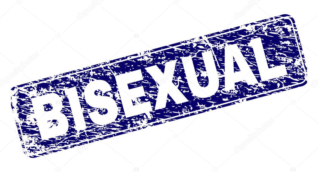 Scratched BISEXUAL Framed Rounded Rectangle Stamp