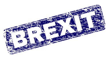 Yuvarlatılmış dikdörtgen damga grunge Brexit çerçeveli
