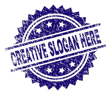 Burada dokulu yaratıcı sloganı damga mühür grunge