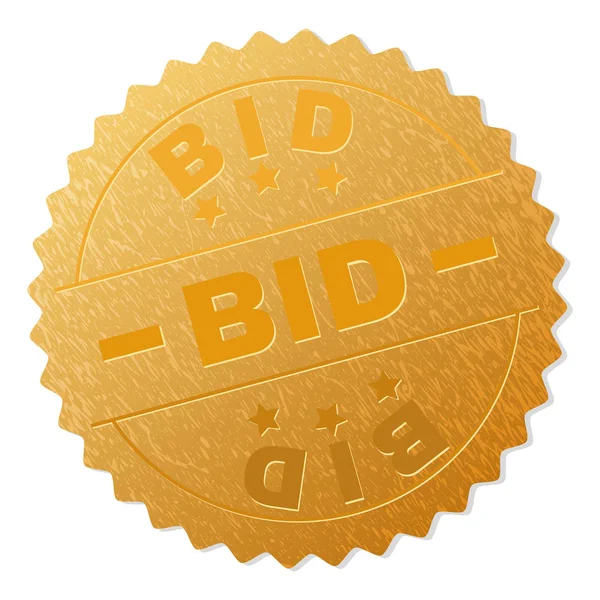 Perangko Medali Golden BID - Stok Vektor