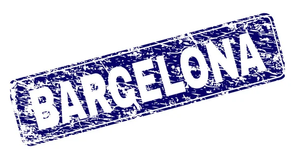 Grunge Barcelona wrobił Stamp zaokrąglony prostokąt — Wektor stockowy