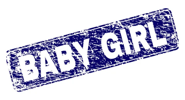 Grunge BABY GIRL Moldado Rectangle Stamp — Vetor de Stock