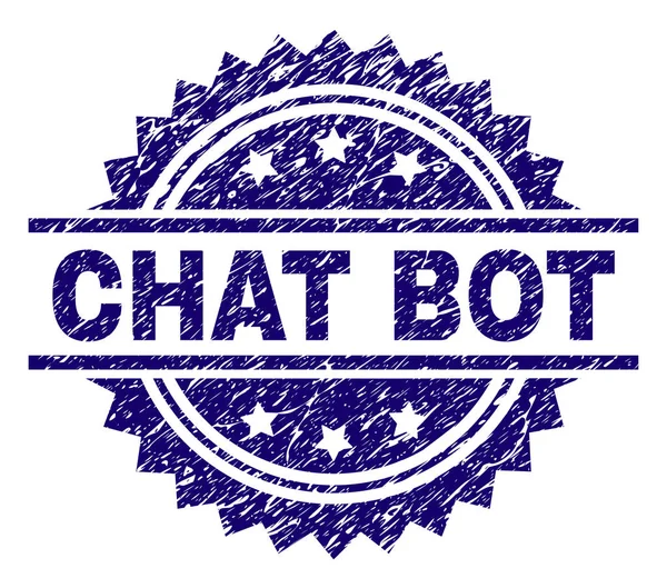 Grunge texturierte Chat Bot Stempelsiegel — Stockvektor