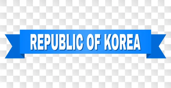Μπλε ταινία με λεζάντα της Δημοκρατίας της Κορέας — Διανυσματικό Αρχείο