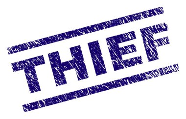 Grunge hırsız damga mühür dokulu