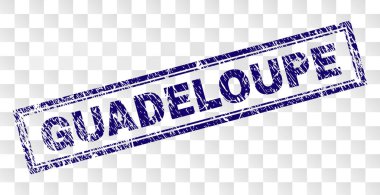 Çizik Guadeloupe dikdörtgen damgası