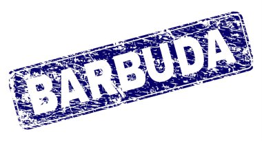 Yuvarlatılmış dikdörtgen damga çizilmiş Barbuda çerçeveli