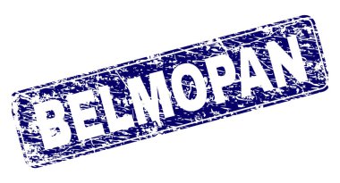 Yuvarlatılmış dikdörtgen damga çizilmiş Belmopan çerçeveli