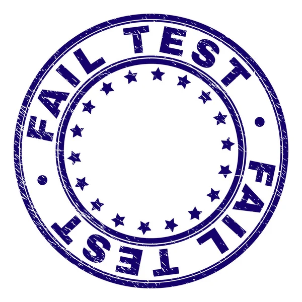 Selo de carimbo redondo de teste de FAIL texturizado raspado —  Vetores de Stock