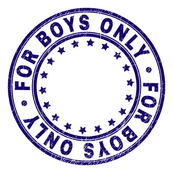 Scratched Textured FOR BOYS ONLY Round Stamp Seal — Stock Vector
