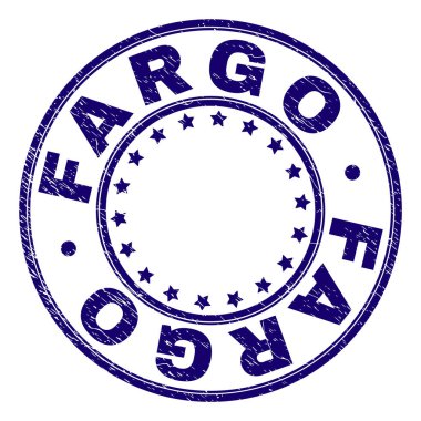 Grunge Fargo damga mühür yuvarlak dokulu