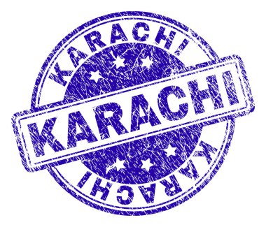 Grunge Karaçi damga mühür dokulu