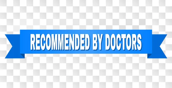 Blue Ribbon med rekommenderas av läkare Text — Stock vektor