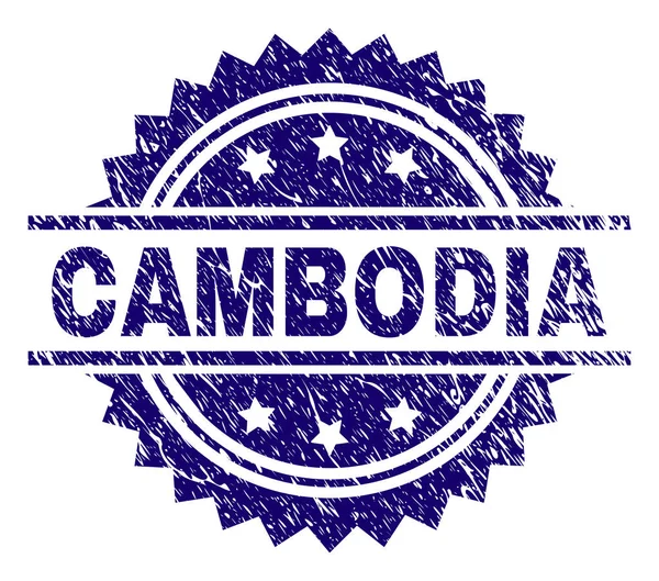 Grunge Texturé CAMBODIA Stamp Seal — Image vectorielle