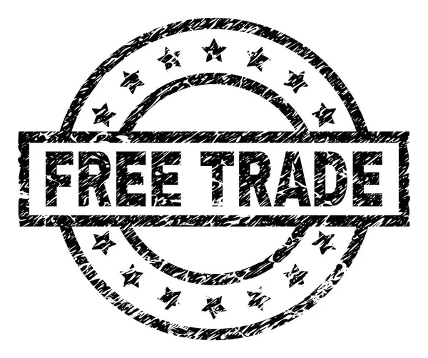 Grunge texturierte Freihandelsstempel — Stockvektor
