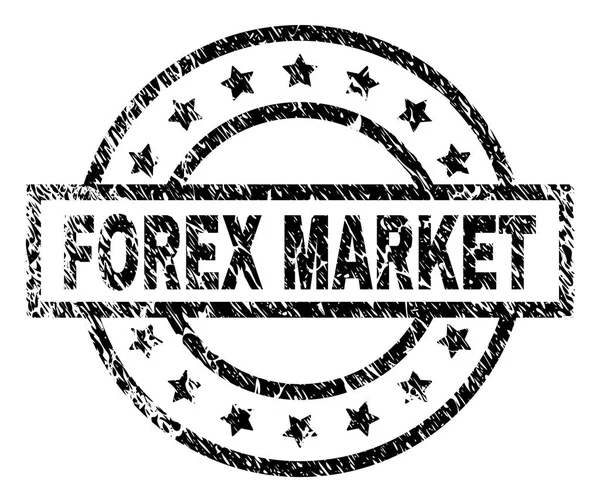 Sello de sello de MERCADO FOREX texturizado rayado — Vector de stock