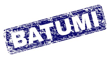 Yuvarlatılmış dikdörtgen damga grunge Batum çerçeveli