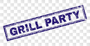 Grunge ızgara partisi dikdörtgen damgası