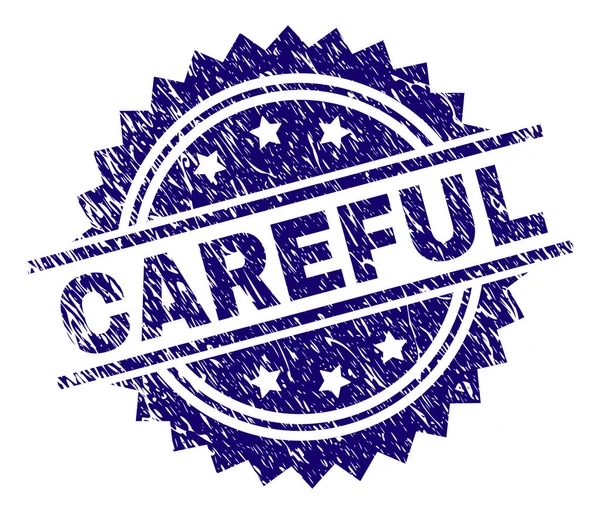 Segel Stamp CAREFUL Bertekstur Grunge - Stok Vektor