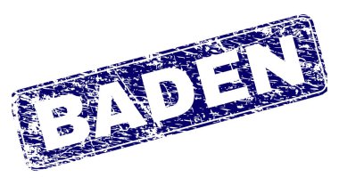 Yuvarlatılmış dikdörtgen damga grunge Baden çerçeveli