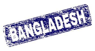 Yuvarlatılmış dikdörtgen damga çizilmiş Bangladeş çerçeveli