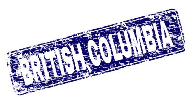 Yuvarlatılmış dikdörtgen damga grunge British Columbia çerçeveli