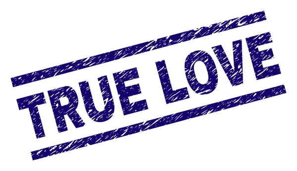 Sigillo francobollo TRUE LOVE strutturato graffiato — Vettoriale Stock