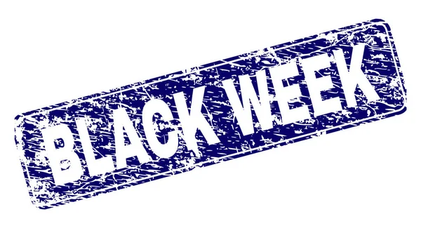 Grunge BLACK สัปดาห์กรอบสี่เหลี่ยมผืนผ้ากลม — ภาพเวกเตอร์สต็อก