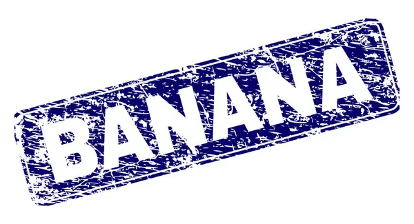Grunge BANANA Рама з округленим прямокутником Штамп — стоковий вектор
