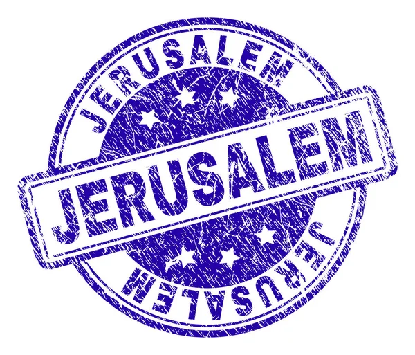 Selo de carimbo JERUSALEM texturizado riscado —  Vetores de Stock