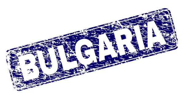 Подряпано Болгарії оформлена штамп Округлений прямокутник — стоковий вектор
